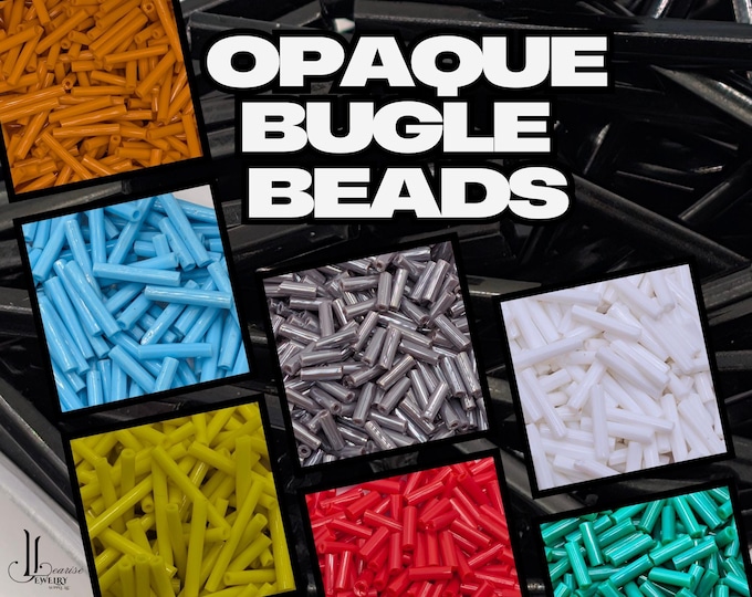 30mm Half Matte/Opaque Jet Black Twisted Bugel Beads