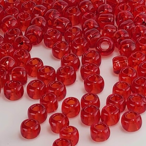 TOHO Round 6/0 Tube, Transparent Siam Ruby | Japanese Glass Beads | 2.5