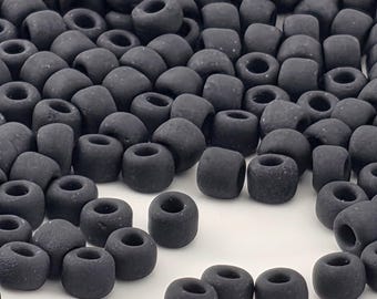 Cuentas de semillas Matsuno negras opacas mate / Tamaño 11/0 (2 mm) / 15 g, ~1650 unidades