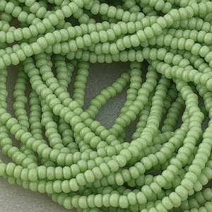 Opaque Lime | Size 11 | Half-Hank (12" 6-String) | Preciosa-Ornela Glass Seed Beads
