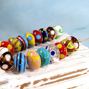 Handmade Lampwork Glass Focal Beads: Multi-Color Jewelry Making Set