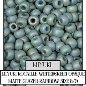 8-4701 Wintergreen Rainbow Seed Beads, Miyuki Matte Glaze, Japanese Glass Rocailles, Size 8/0, 20g Package