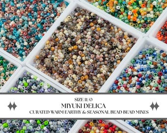 Cuentas Miyuki Delica, color tierra cálido / Tamaño 11/0 Cilindro / 7 g Vidrio japonés