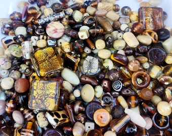 Bulk Handcrafted Lampwork Glass Beads for Jewelry Making: Subtle earthy toned Artisan Creations in Bulk