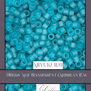 Miyuki Delica Seed Beads: Size 11/0, Mat Caribbean Teal (7.5g)