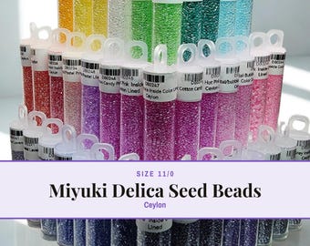Miyuki Delica Ceylon Finish, cuentas de semillas 11/0 / cilindro de vidrio / peyote, ladrillo, telar
