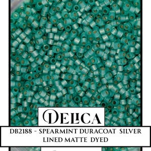 DB2188-Alabaster Silver Lined Dyed Spearmint  Duracoat| Miyuki Delica Size 11/0  for Jewelry Making & Bead Weaving   (7.5g pkg)