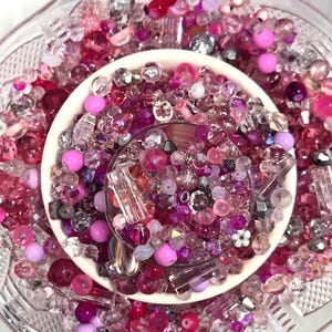Pink Bead Soup Mix: DIY Jewelry Making Supplies