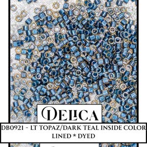 Perline di semi Miyuki Delica con topazio blu scintillante - Misura 11/0 (7,5 g)