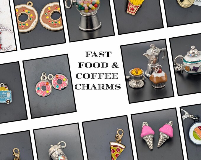 Food and Drink Charms for Keychains & Accessories, Cute Charms for Bracelets, Necklaces, Craft Supplies
