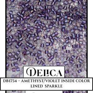 DB1754 - Amethyst/Violet Inside Color Lined Sparkle (7.5g pkg) | Bead Weaving | High Quality Uniform Beads