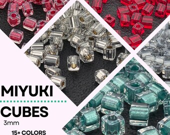 Miyuki 3mm Square Seed Beads 15g, Japanese Glass | Jewelry Making Supply