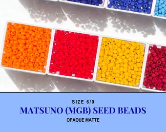 Cuentas Matsuno opacas mate tamaño 6/0, acabado aterciopelado / 15 g de vidrio / Fabricación de joyas