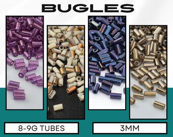 Toho Bugle Beads #1 3mm | Japanese Glass Tube | Choose Your Color