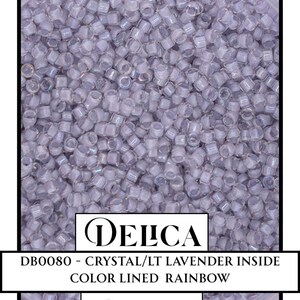 DB0080 - Pale Violet Lined Crystal Luster | Miyuki Delica Size 11/0 Seed Beads for Jewelry Making & Bead Weaving   (7.5g pkg)