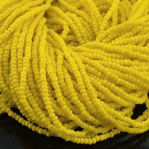 Opaque Yellow | Size 11 | Half-Hank (12" 6-String) | Preciosa-Ornela Glass Seed Beads