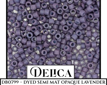 DB0799 - Dyed Semi Mat Opaque Lavender | Miyuki Delica Size 11/0  for Jewelry Making & Bead Weaving   (7.5g pkg)