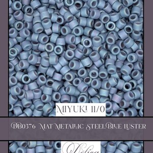 Perline Miyuki Delica taglia 11/0: blu acciaio metallizzato opaco (7,5 g)
