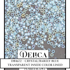 Miyuki Delica 11/0 Seed Beads: Pearl Lined Glacier Blue AB