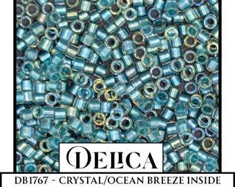 DB1767-Crystal/Ocean Breeze ICL*/R| Miyuki Delica Size 11/0  for Jewelry Making & Bead Weaving   (7.5g pkg)