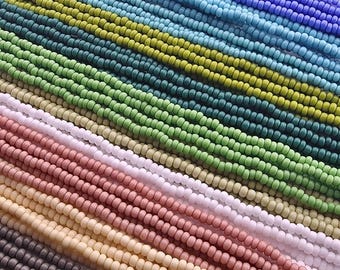 Preciosa Ornela 8/0 Cuentas de vidrio checo, opacas / Media madeja (6 hebras de 30 cm) / Rocaille de 3 mm