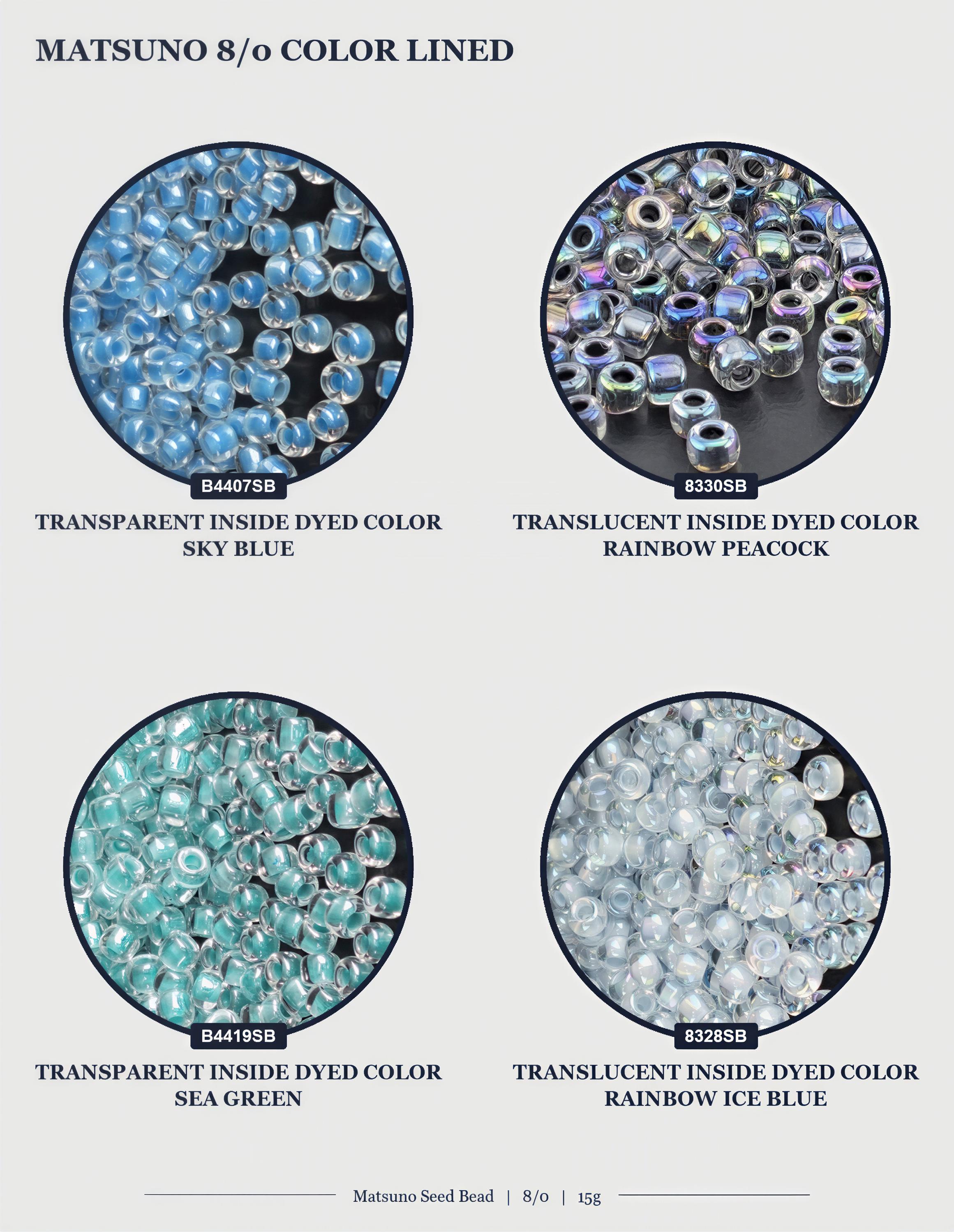 Matsuno Seed Bead, Inside Dyed Color Lined Translucent Finish