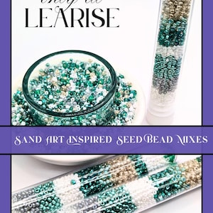 Sand Art Inspired Mixed Brand Seed Bead Mix - 1oz Bottle of Colorful Seed Beads