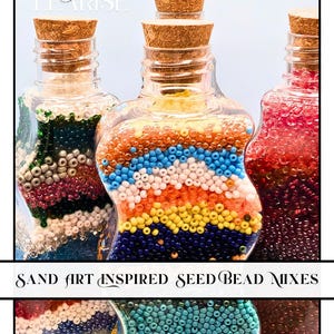 Sand Art Inspired Mixed Brand Seed Bead Mix - 4oz Bottle of Colorful Seed Beads