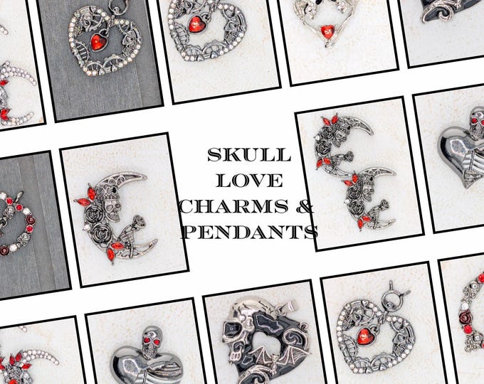 Skull Charms for Keychains & Accessories, Cute Charms for Bracelets, Necklaces, Craft Supplies, DIY Jewelry Making Gift