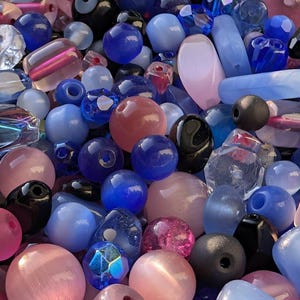 Blueberry Noir Glass Bead Mix: Vibrant Assorted Colors, 56g