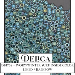 DB1768 - Opal AB Lined Forest Geen | Miyuki Delica Size 11/0 Seed Beads for Jewelry Making & Bead Weaving   (7.5g pkg)