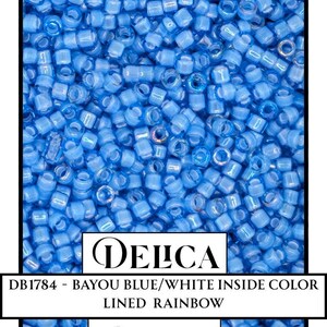 DB1784 - Sapphire AB Lined White | Miyuki Delica Size 11/0  for Jewelry Making & Bead Weaving   (7.5g pkg)