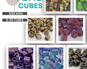 Toho Cube Beads 4mm | Japanese Glass Tube | Choose Your Color