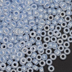 Miyuki Rocailles Seed Beads, Dusky Blue Ceylon (11/0, 20g)