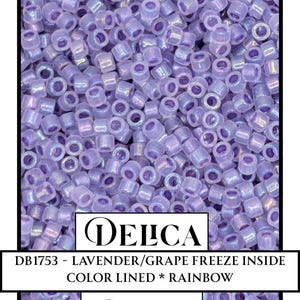 DB1753 - Opal AB Lined Spkl Purple | Miyuki Delica Size 11/0  for Jewelry Making & Bead Weaving   (7.5g pkg)