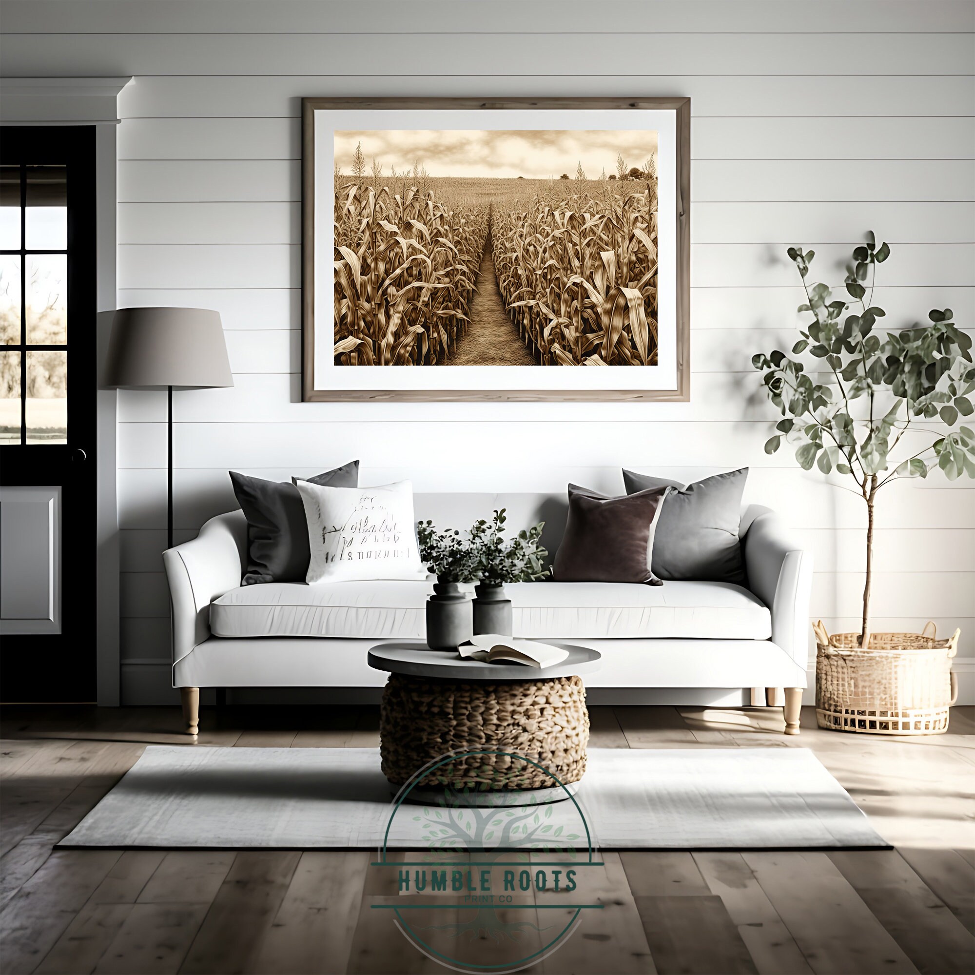 Printable Corn Field Wall Art Rustic Wall Decor Sepia Wall Art 