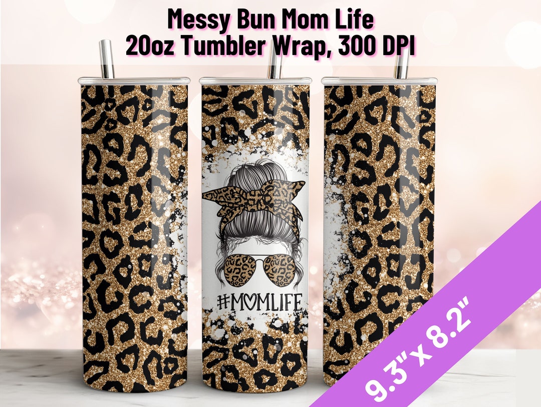 Digital Mom Life Gold Glitter Leopard Tumbler Wrap 20oz, Mothers Day ...