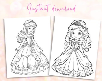 Lindo libro para colorear de princesas, 18 hojas para colorear de