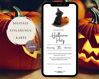 Halloween invitation card, Halloween party invitation, WhatsApp invitation, digital invitation card Halloween party, invitation pumpkin