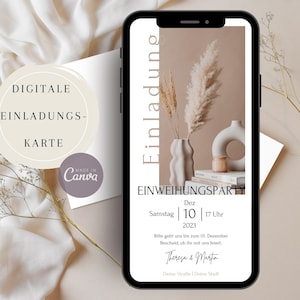 Housewarming party invitation digital | eCard | Editable template | WhatsApp invitation | Personalized invitation card | Canva