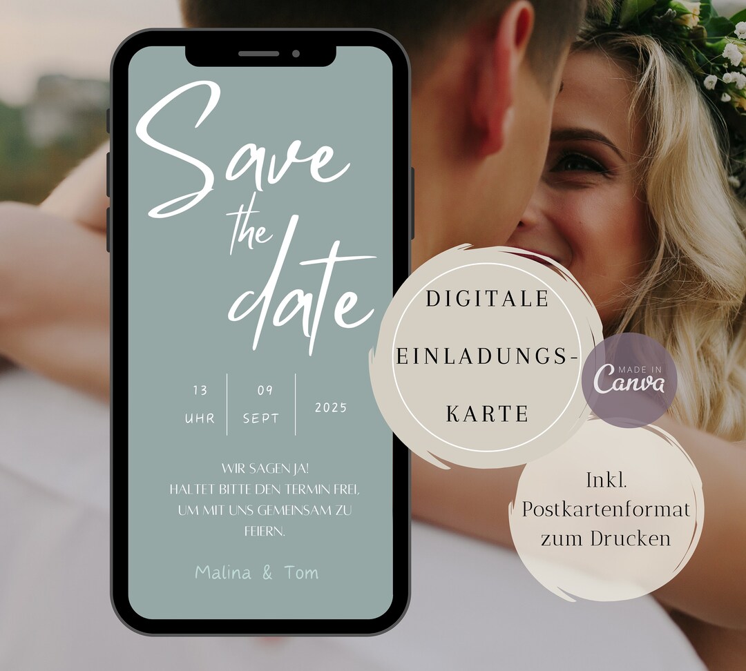 Ecard Save the Date Digital, Save the Date Hochzeit, Ankündigung