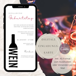 eCard Birthday Man, convite digital de aniversário, convite para festa de verão e jardim, envio de cartão via Whatsapp, degustação de vinhos, editável
