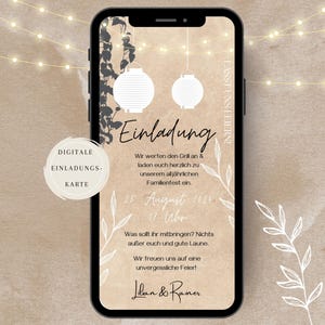 Garden Party Invitation - Digital Invitation | Summer Party Birthday Invitation | eCard to send via WhatsApp