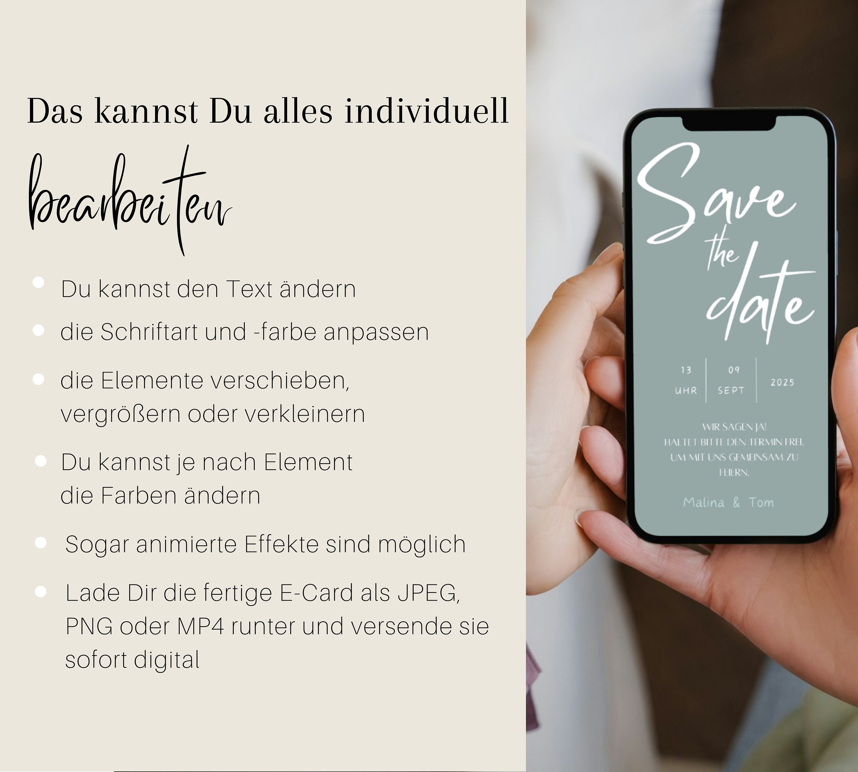Ecard Save the Date Digital, Save the Date Hochzeit, Ankündigung