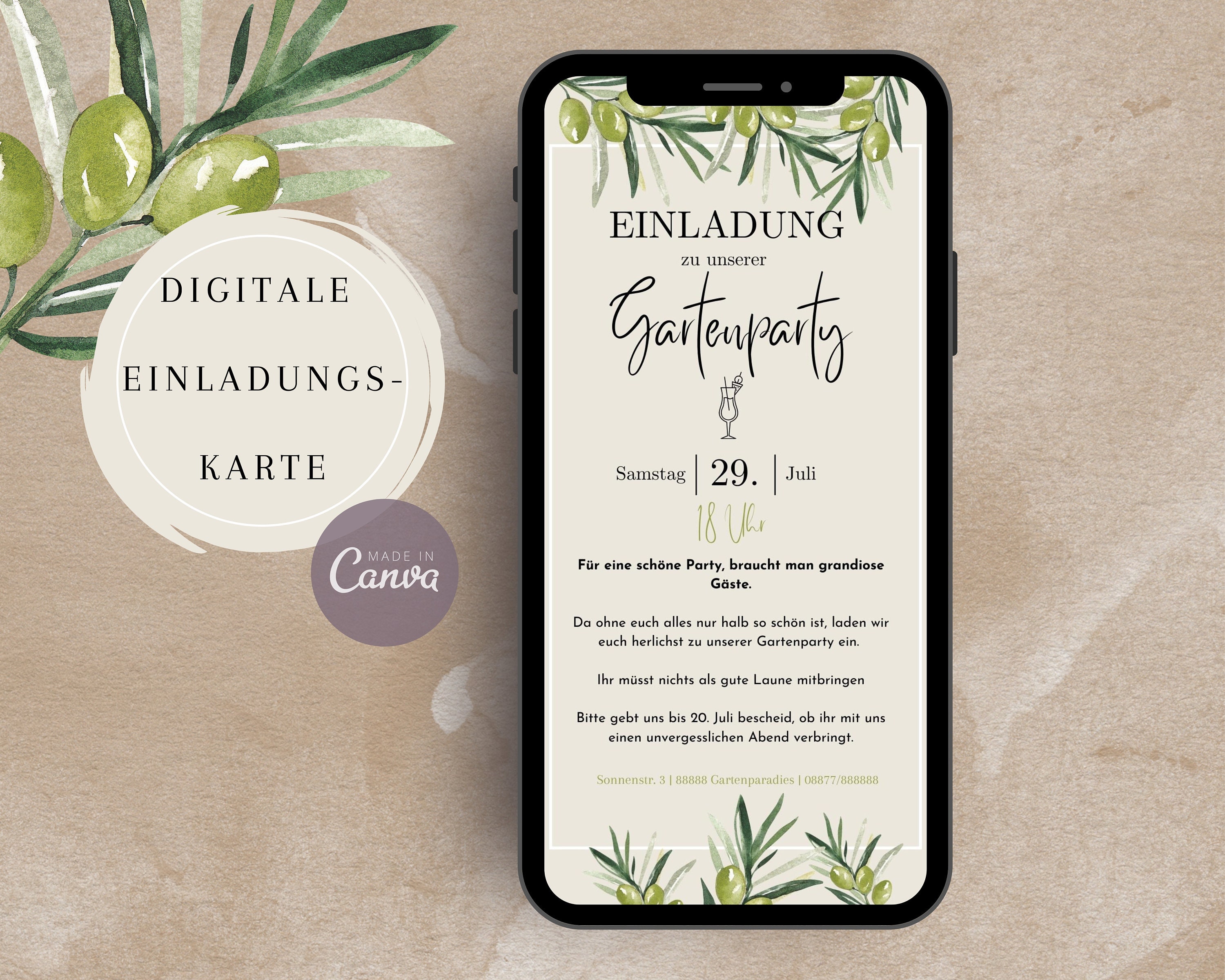 Garden Party eCard | Customizable Canva Template | Digital Birthday Invitation | Garden Party Invitation Template | Cards for Download