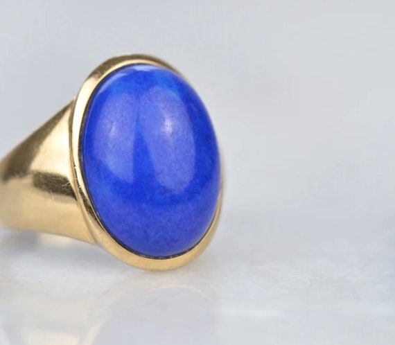 Stunning lapis cabochon ring - image 2
