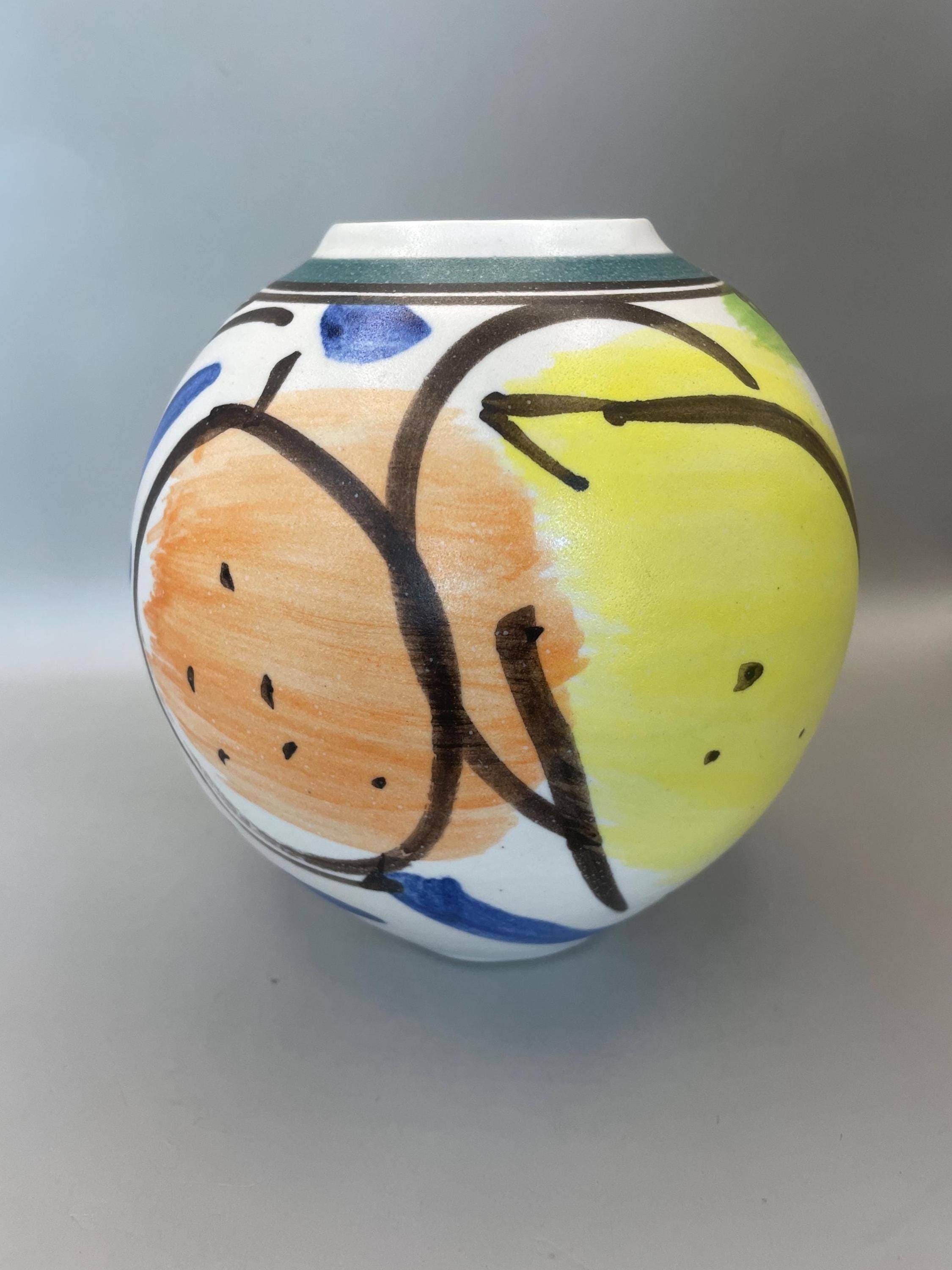 スタジオ　ポタリー Vintage 1990s Studio Pottery Vase: Signed Artist, Citrus Glaze - Etsy