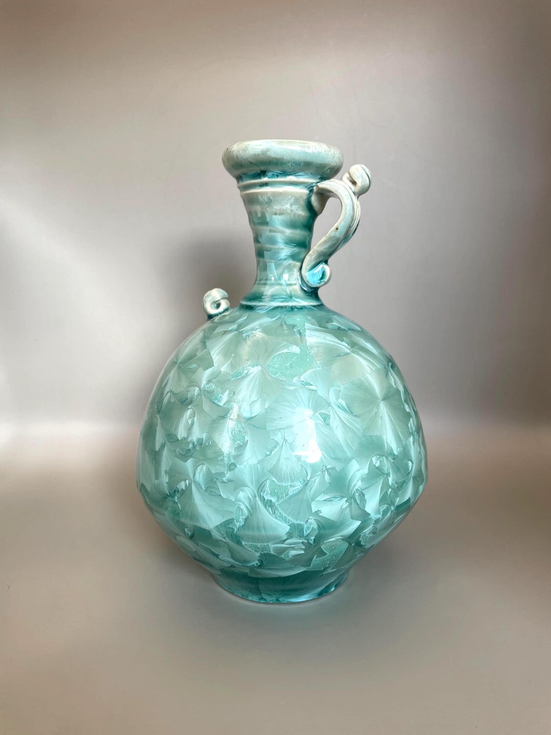 Vintage Studio Pottery Vase With Crystalline Glaze - Artist Signed ...