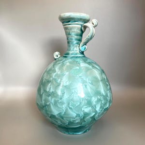 Vintage Studio Pottery Vase with Crystalline Glaze - Artist Signed