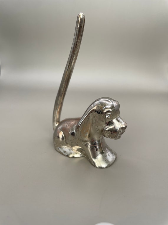 Vintage Dog with long tail Ring Holder - Silver c… - image 4